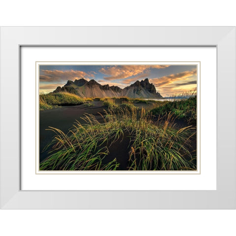 Vestrahorn beach near Hofn in the southeast of Iceland White Modern Wood Framed Art Print with Double Matting by Steve Mohlenkamp