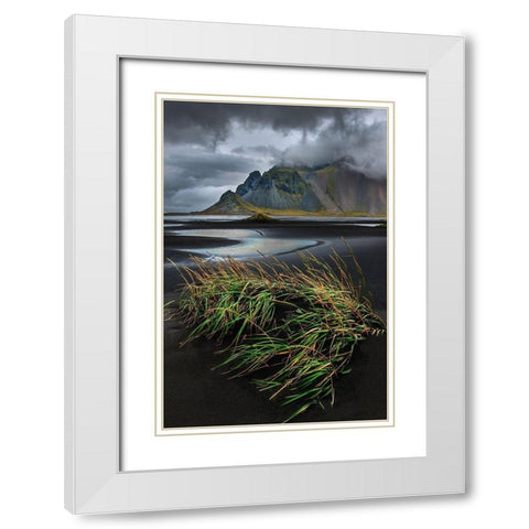 Vestrahorn beach near Hofn in the southeast of Iceland White Modern Wood Framed Art Print with Double Matting by Steve Mohlenkamp