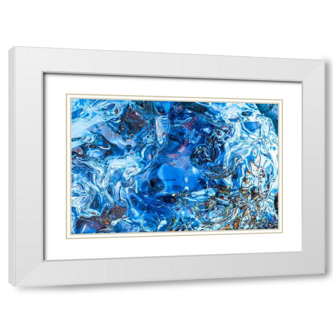 Abstract ice patterns background Diamond Beach Jokulsarlon Glacier Lagoon Vatnajokull National Park White Modern Wood Framed Art Print with Double Matting by Perry, William