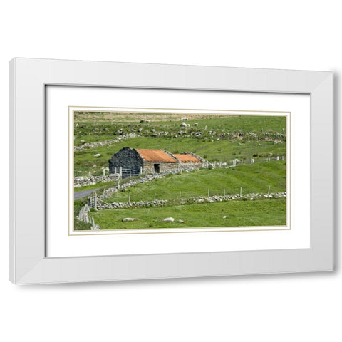 Ireland, Barnabaun Point Irish countryside White Modern Wood Framed Art Print with Double Matting by Kaveney, Wendy