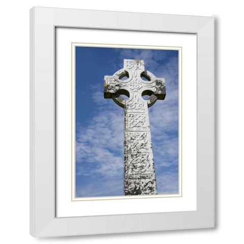 Ireland, Mayo, Turlough White Celtic cross White Modern Wood Framed Art Print with Double Matting by Kaveney, Wendy