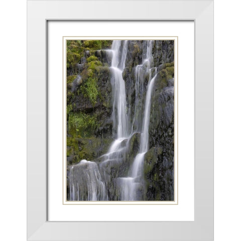 Ireland, Donegal View of Assarnacally Waterfall White Modern Wood Framed Art Print with Double Matting by Kaveney, Wendy
