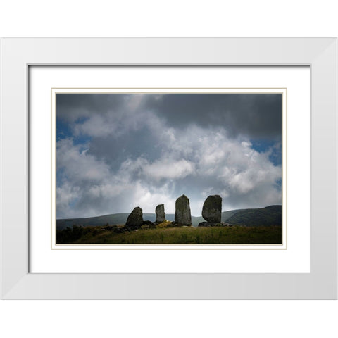 Europe-Ireland-Waterville-Eightercua stone row White Modern Wood Framed Art Print with Double Matting by Jaynes Gallery