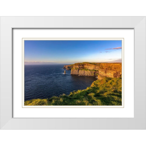 Cliffs of Moher in County Clare-Ireland White Modern Wood Framed Art Print with Double Matting by Haney, Chuck