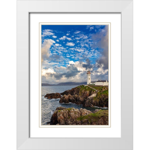 Fanad Head Lighthouse in County Donegal-Ireland White Modern Wood Framed Art Print with Double Matting by Haney, Chuck