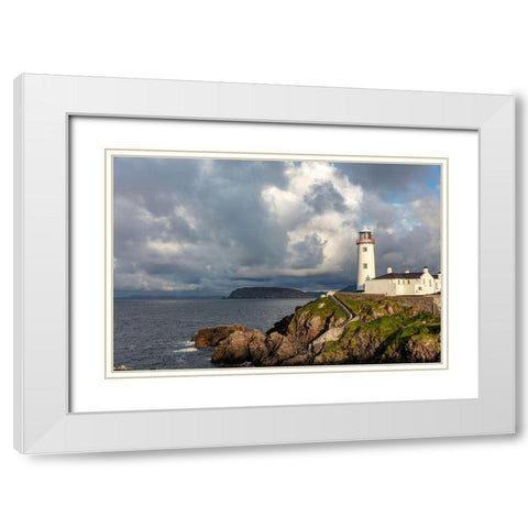 Fanad Head Lighthouse in County Donegal-Ireland White Modern Wood Framed Art Print with Double Matting by Haney, Chuck