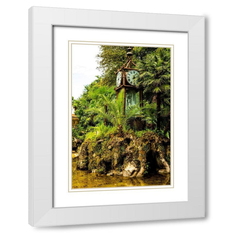 Italy-Rome Pincio-Pincian Hill-Villa Borghese Gardens-Clepsydra-Orologio ad Acqua-Water Clock  White Modern Wood Framed Art Print with Double Matting by Jones, Alison