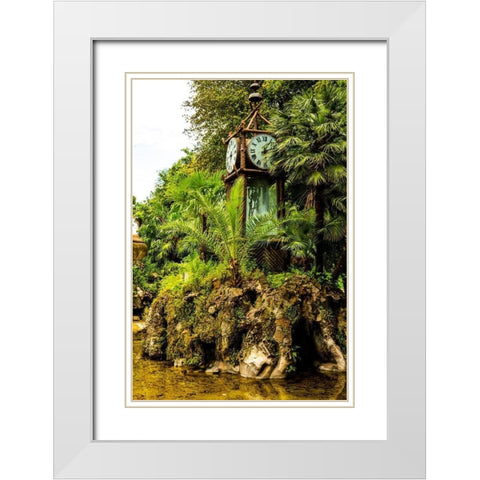 Italy-Rome Pincio-Pincian Hill-Villa Borghese Gardens-Clepsydra-Orologio ad Acqua-Water Clock  White Modern Wood Framed Art Print with Double Matting by Jones, Alison