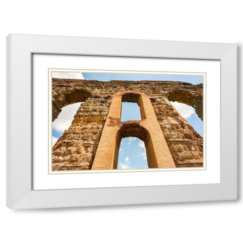 Italy-Rome Parc of the Aqueducts (Parco degli Acquedotti)-Acqua Claudio White Modern Wood Framed Art Print with Double Matting by Jones, Alison