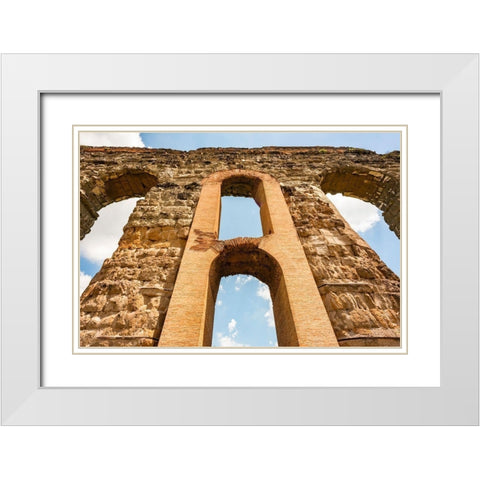 Italy-Rome Parc of the Aqueducts (Parco degli Acquedotti)-Acqua Claudio White Modern Wood Framed Art Print with Double Matting by Jones, Alison