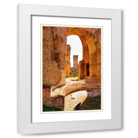 Italy-Rome Baths of Caracalla-where water supplied by new branch of Aqua Marcia  White Modern Wood Framed Art Print with Double Matting by Jones, Alison