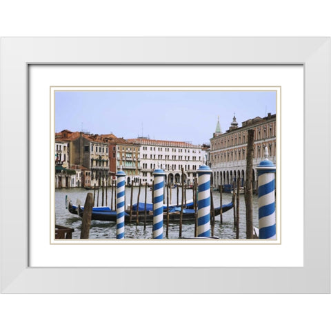 Italy, Venice Grand Canal and buildings White Modern Wood Framed Art Print with Double Matting by Flaherty, Dennis