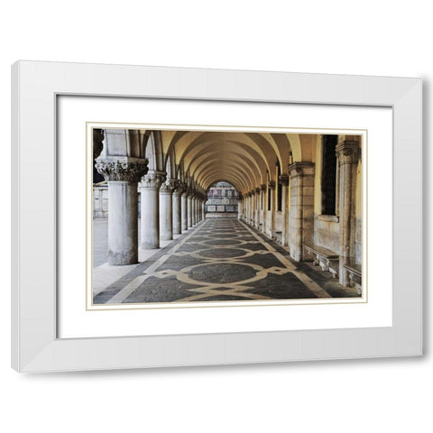 Italy, Venice  Walkway at the Doges Palace White Modern Wood Framed Art Print with Double Matting by Flaherty, Dennis