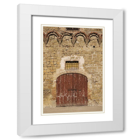 Italy, Buonconvento Wooden fortified gate White Modern Wood Framed Art Print with Double Matting by Flaherty, Dennis