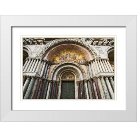 Italy, Venice Basilica San Marco-Venice mosaic White Modern Wood Framed Art Print with Double Matting by Flaherty, Dennis