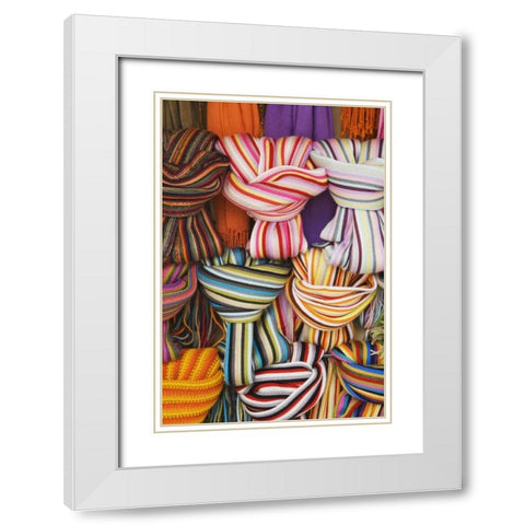 Italy, Pisa Scarves for sale at a market White Modern Wood Framed Art Print with Double Matting by Flaherty, Dennis