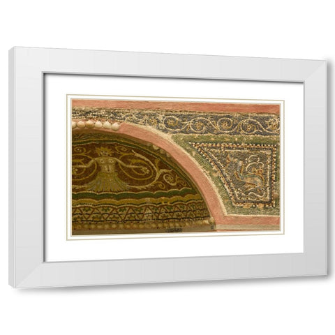 Italy, Pompeii Mosaic with inlaid shells White Modern Wood Framed Art Print with Double Matting by Kaveney, Wendy