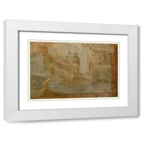 Italy, Pompeii House of the Small Fountain White Modern Wood Framed Art Print with Double Matting by Kaveney, Wendy