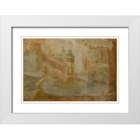 Italy, Pompeii House of the Small Fountain White Modern Wood Framed Art Print with Double Matting by Kaveney, Wendy