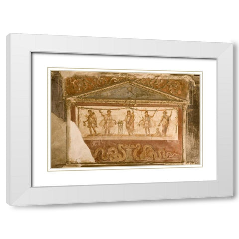Italy, Campania, Pompeii House and caupona White Modern Wood Framed Art Print with Double Matting by Kaveney, Wendy