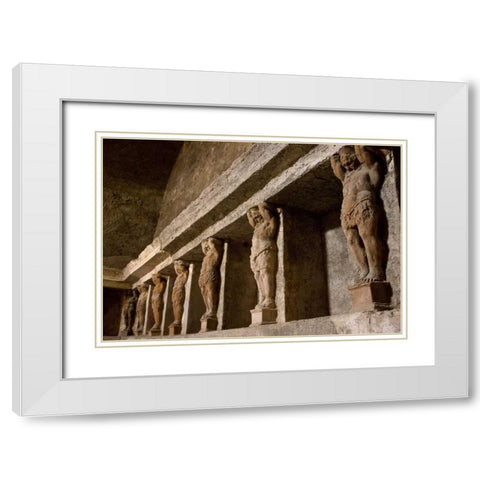 Italy, Campania, Pompeii View of Telamons White Modern Wood Framed Art Print with Double Matting by Kaveney, Wendy