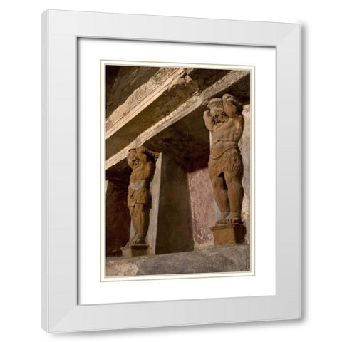 Italy, Campania, Pompeii View of Telamons White Modern Wood Framed Art Print with Double Matting by Kaveney, Wendy