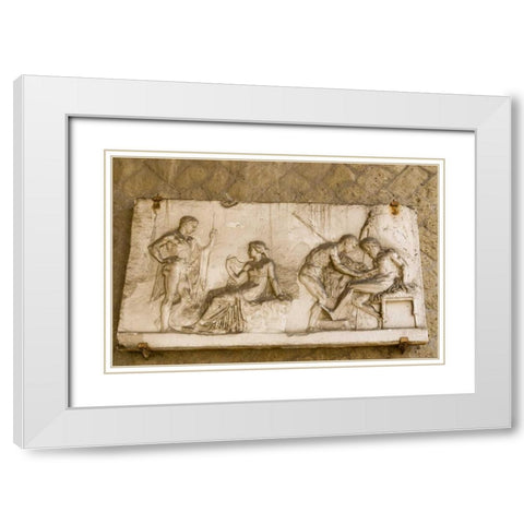 Italy, Herculaneum The relief of Telephus White Modern Wood Framed Art Print with Double Matting by Kaveney, Wendy