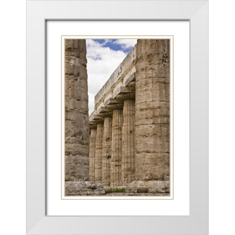 Italy, Campania, Paestum Temple of Hera White Modern Wood Framed Art Print with Double Matting by Kaveney, Wendy