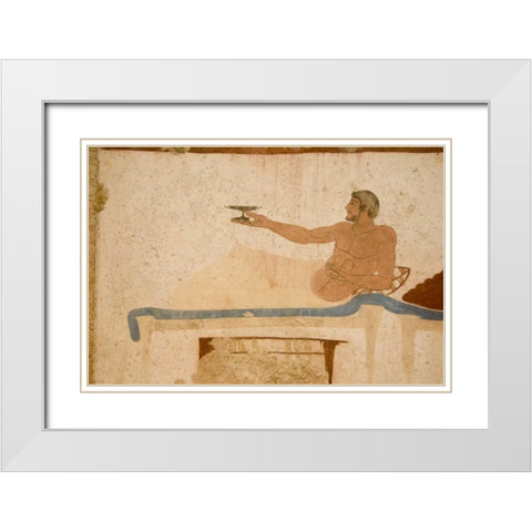 Italy, Paestum Fresco from the Divers Tomb White Modern Wood Framed Art Print with Double Matting by Kaveney, Wendy