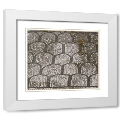 Italy, Campania, Pompeii Mosaic floor patterns White Modern Wood Framed Art Print with Double Matting by Kaveney, Wendy