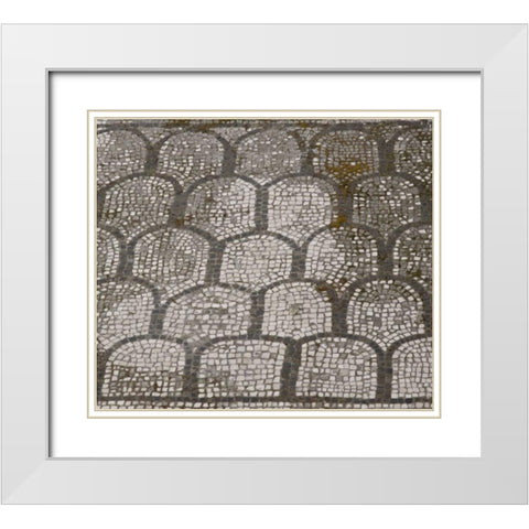 Italy, Campania, Pompeii Mosaic floor patterns White Modern Wood Framed Art Print with Double Matting by Kaveney, Wendy