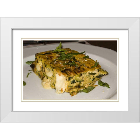 Italy, Positano Frittata or Italian omelet White Modern Wood Framed Art Print with Double Matting by Kaveney, Wendy