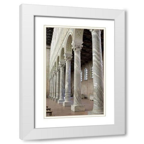Italy, Ravenna Church of St Apollinare columns White Modern Wood Framed Art Print with Double Matting by Kaveney, Wendy