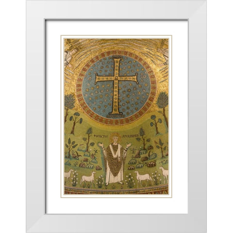 Italy, Ravenna Church of St Apollinare Mosaic White Modern Wood Framed Art Print with Double Matting by Kaveney, Wendy