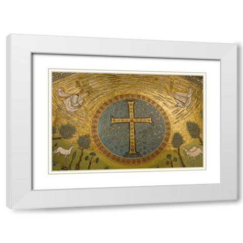 Italy, Ravenna Church of St Apollinare mosaic White Modern Wood Framed Art Print with Double Matting by Kaveney, Wendy