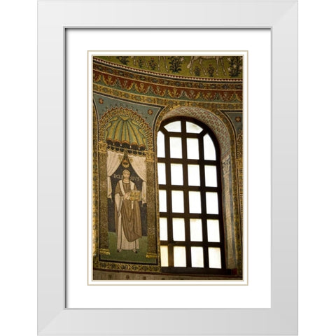 Italy, Ravenna Church of St Apollinare mural White Modern Wood Framed Art Print with Double Matting by Kaveney, Wendy