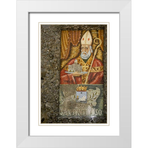 Italy, San Fruttuoso Religious wall mosaic White Modern Wood Framed Art Print with Double Matting by Kaveney, Wendy