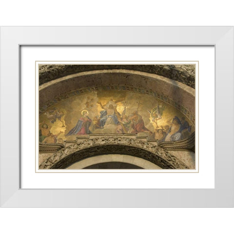Italy, Venice, St Marks Basilica Door detail White Modern Wood Framed Art Print with Double Matting by Young, Bill