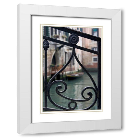 Italy, Venice Stair railing metalwork design White Modern Wood Framed Art Print with Double Matting by Young, Bill