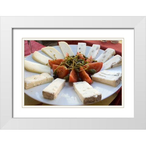 Italy, Vernazza Antipasti dish White Modern Wood Framed Art Print with Double Matting by Kaveney, Wendy