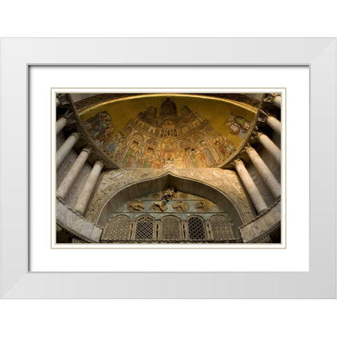 Italy, Venice Mosaic- Basilica di San Marco White Modern Wood Framed Art Print with Double Matting by Kaveney, Wendy