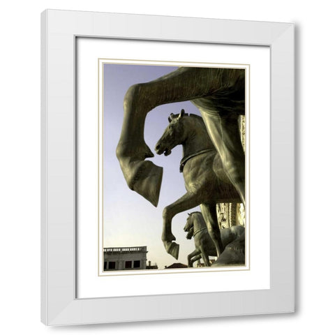 Italy, Venice The Horses of San Marco White Modern Wood Framed Art Print with Double Matting by Kaveney, Wendy
