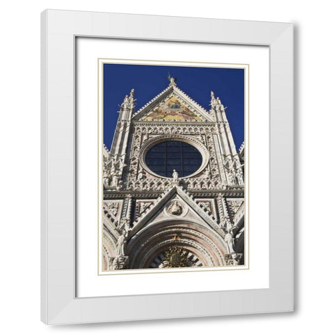 Italy, Tuscany Facade of the Duomo cathedral White Modern Wood Framed Art Print with Double Matting by Flaherty, Dennis