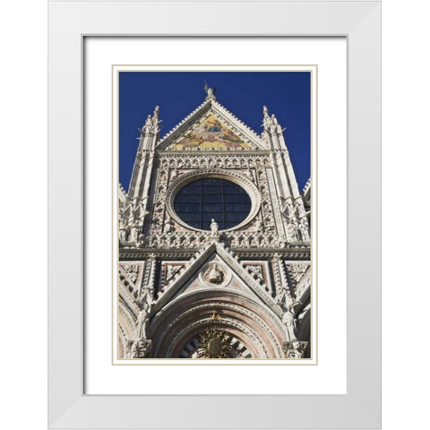 Italy, Tuscany Facade of the Duomo cathedral White Modern Wood Framed Art Print with Double Matting by Flaherty, Dennis