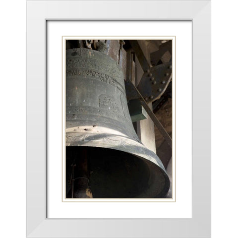 Italy, Venice Campanile bell with Latin White Modern Wood Framed Art Print with Double Matting by Kaveney, Wendy
