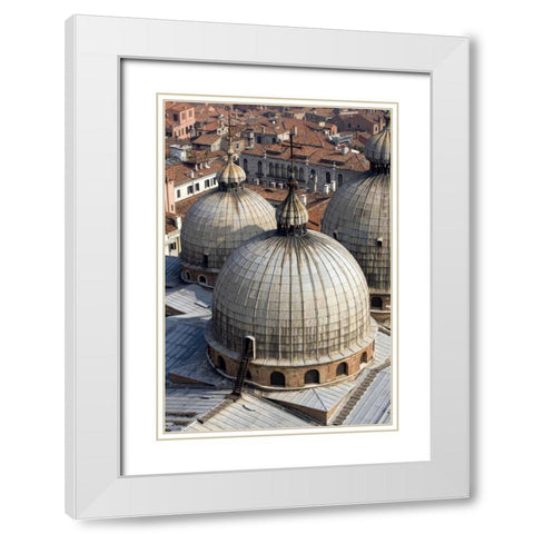 Italy, Venice Domes of St Marks Basilica White Modern Wood Framed Art Print with Double Matting by Kaveney, Wendy