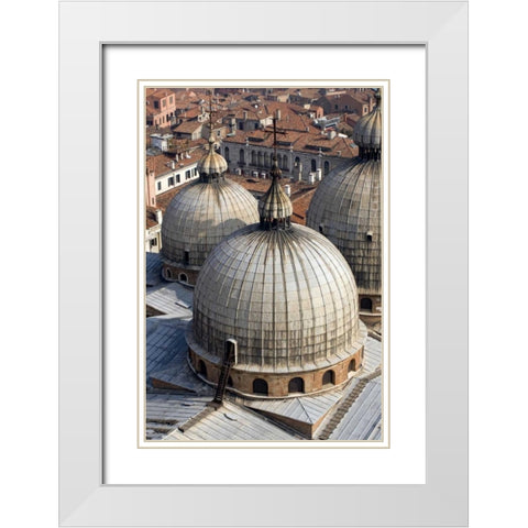 Italy, Venice Domes of St Marks Basilica White Modern Wood Framed Art Print with Double Matting by Kaveney, Wendy