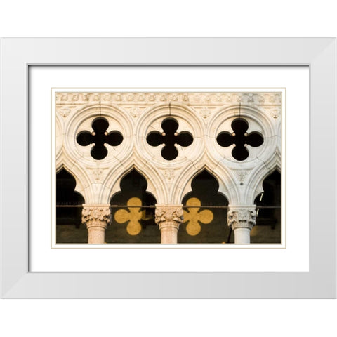 Italy, Venice Interior wall of Doges Palace White Modern Wood Framed Art Print with Double Matting by Kaveney, Wendy
