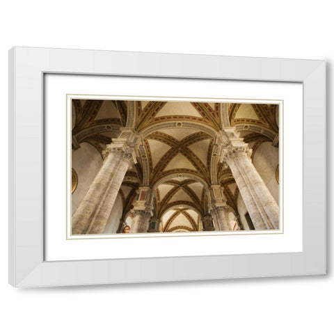 Italy, Pienza Cathedral of Santa Maria Assunta White Modern Wood Framed Art Print with Double Matting by Flaherty, Dennis