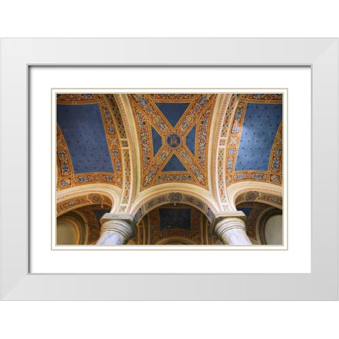 Italy, Pienza, Cathedral of Santa Maria Assunta White Modern Wood Framed Art Print with Double Matting by Flaherty, Dennis